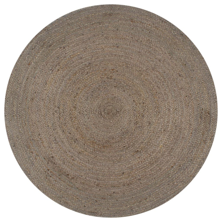 Vidaxl Teppich handgefertigt um 120 cm Jute Grau
