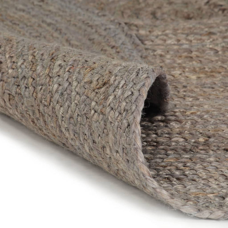 Vidaxl Teppich handgefertigt um 120 cm Jute Grau