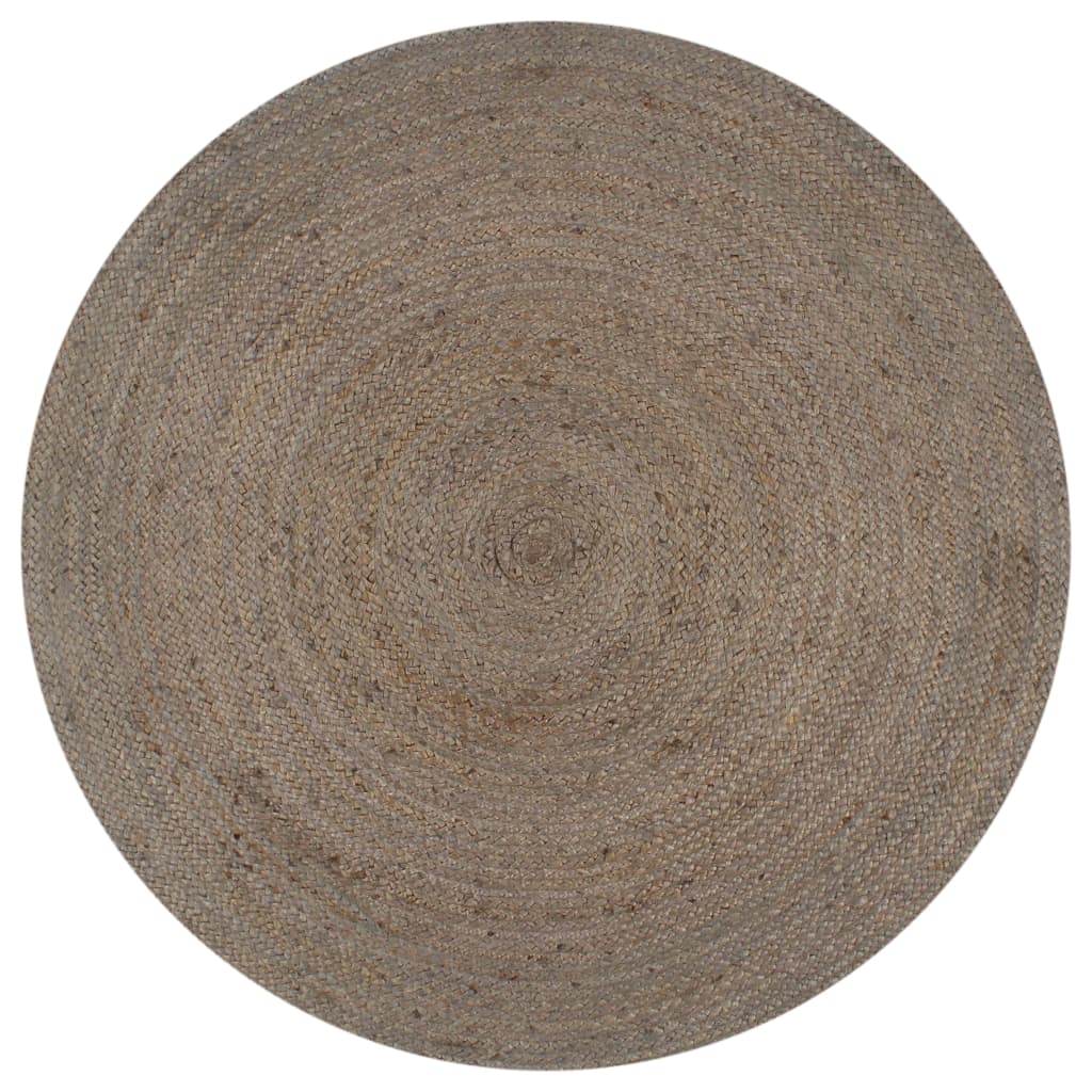 Vidaxl Teppich handgefertigt um 150 cm Jute Grau