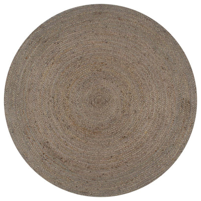 Vidaxl Teppich handgefertigt um 150 cm Jute Grau