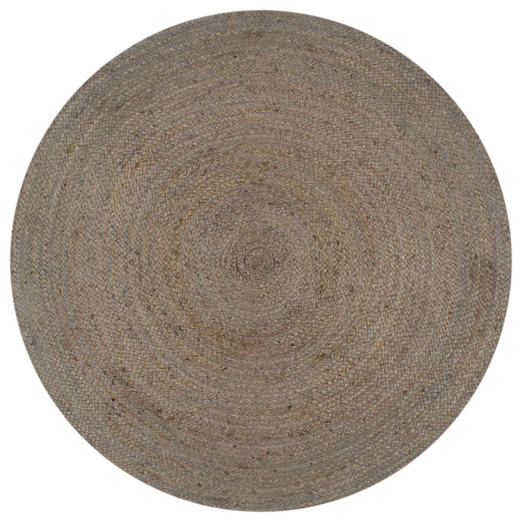 Vidaxl Teppich handgefertigt um 150 cm Jute Grau