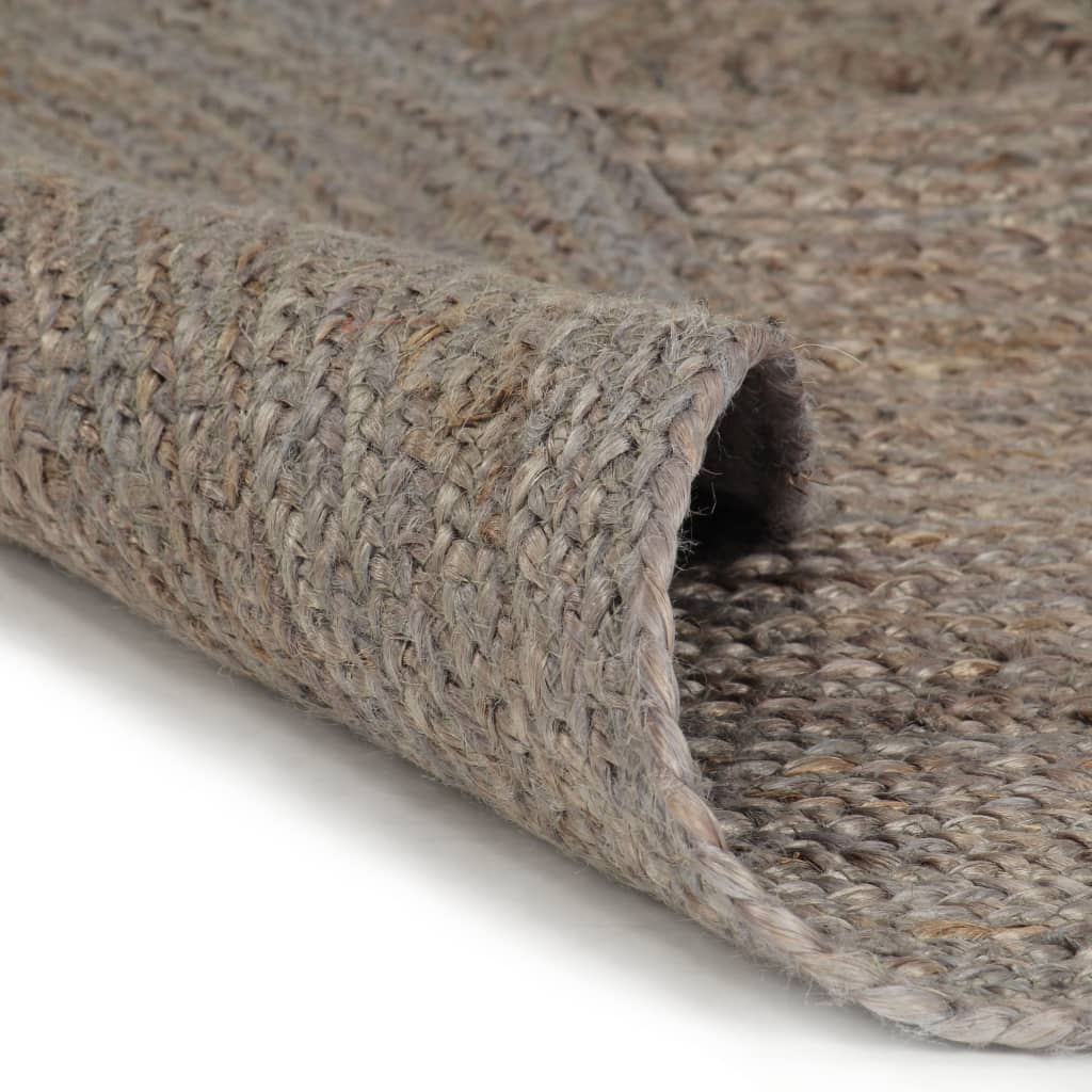Vidaxl Teppich handgefertigt um 150 cm Jute Grau