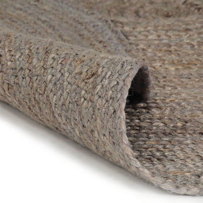 Vidaxl Teppich handgefertigt um 150 cm Jute Grau