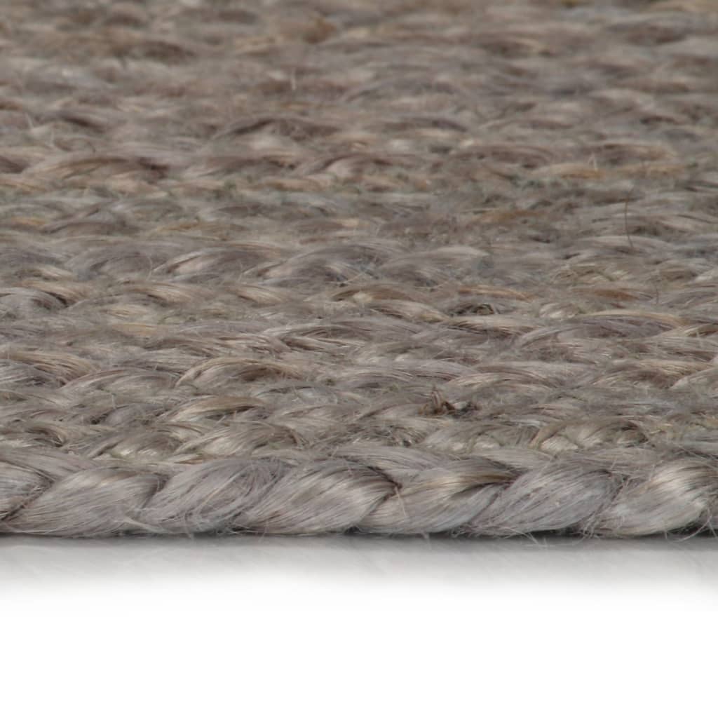 Vidaxl Teppich handgefertigt um 150 cm Jute Grau
