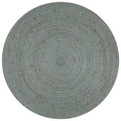 Vidaxl Teppich handgefertigt um 90 cm Jute Olivengrün
