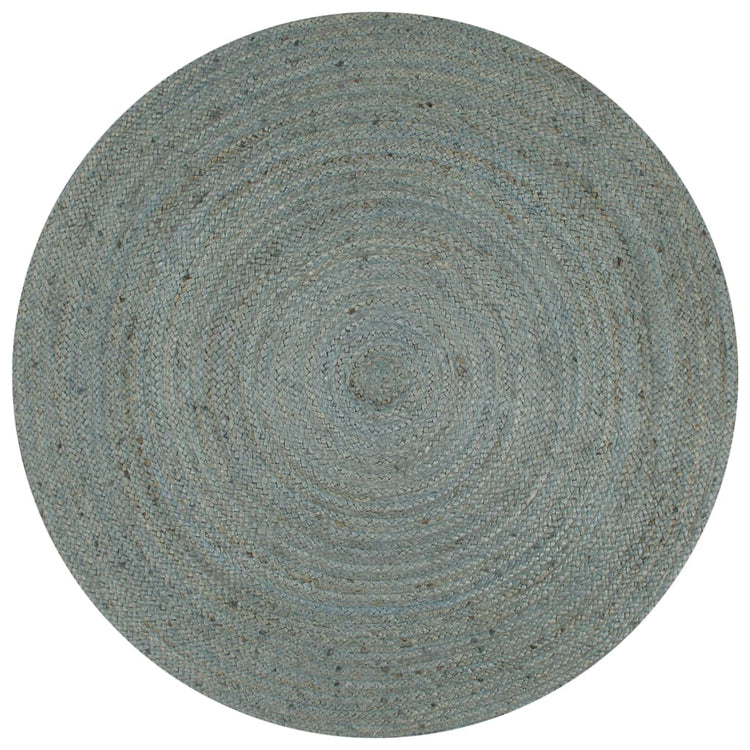 Vidaxl Teppich handgefertigt um 90 cm Jute Olivengrün