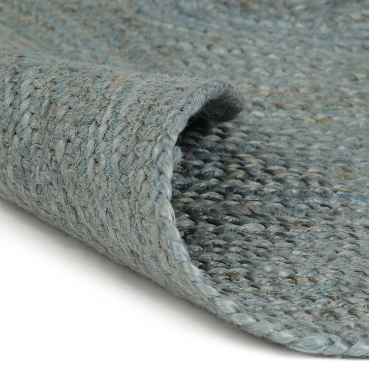 Vidaxl Teppich handgefertigt um 90 cm Jute Olivengrün