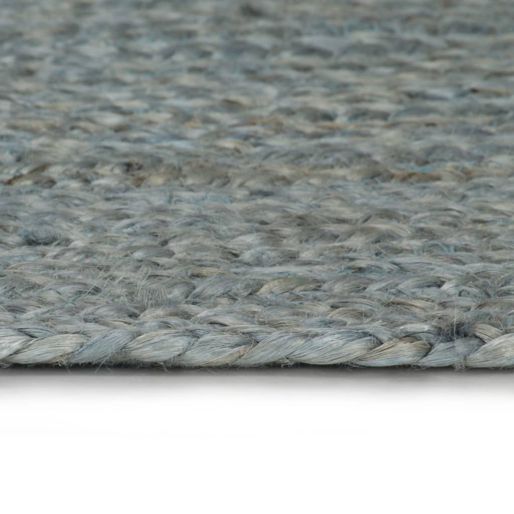 Vidaxl Teppich handgefertigt um 90 cm Jute Olivengrün