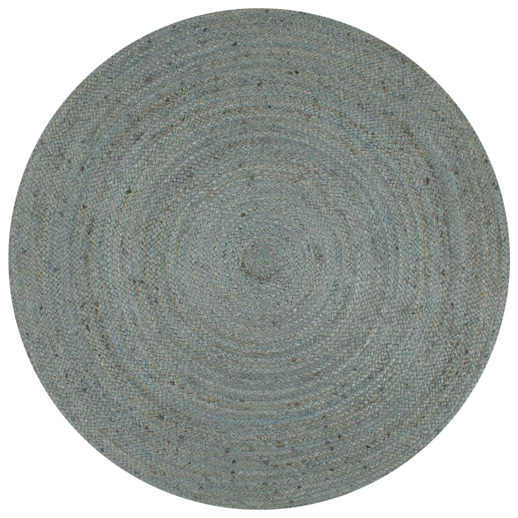 Vidaxl Teppich handgefertigt um 120 cm Jute Olivengrün