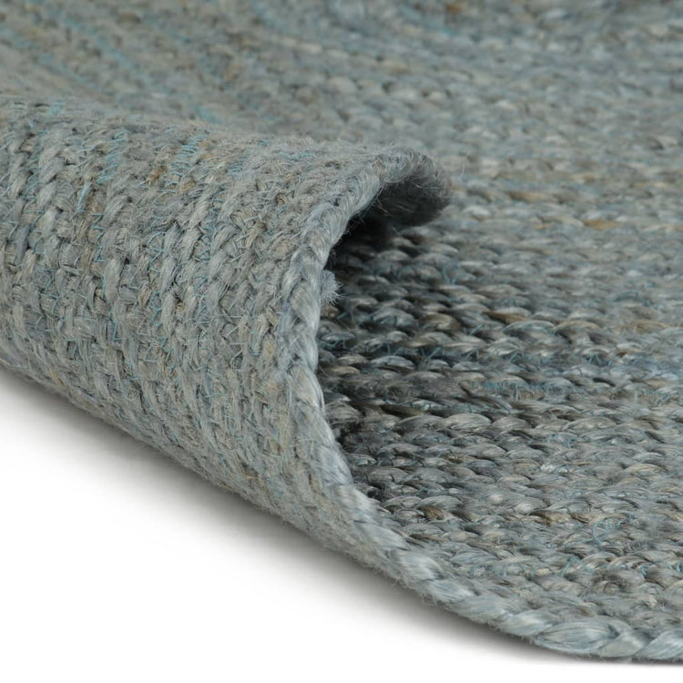 Vidaxl Teppich handgefertigt um 120 cm Jute Olivengrün