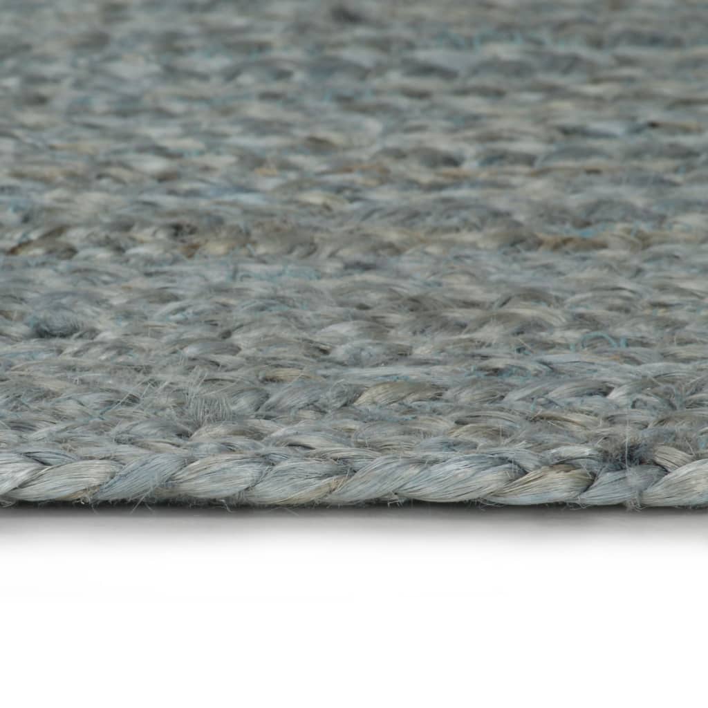 Vidaxl Teppich handgefertigt um 120 cm Jute Olivengrün