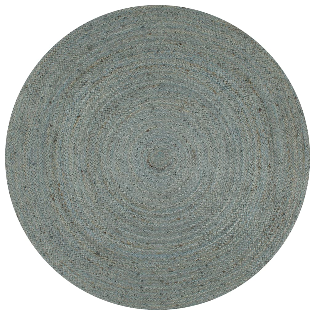 Vidaxl Teppich handgefertigt um 150 cm Jute Olivengrün