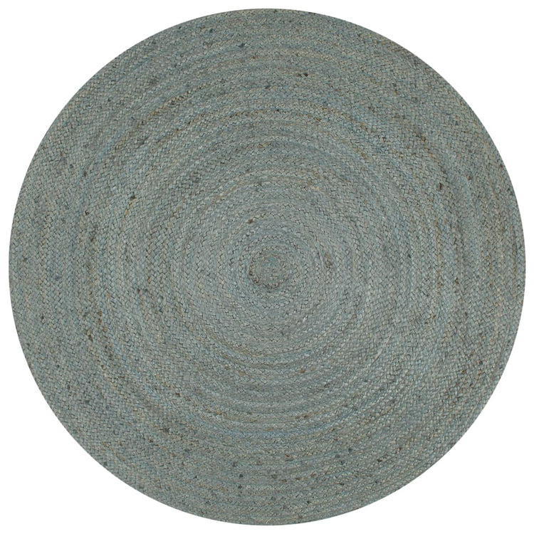 Vidaxl Teppich handgefertigt um 150 cm Jute Olivengrün