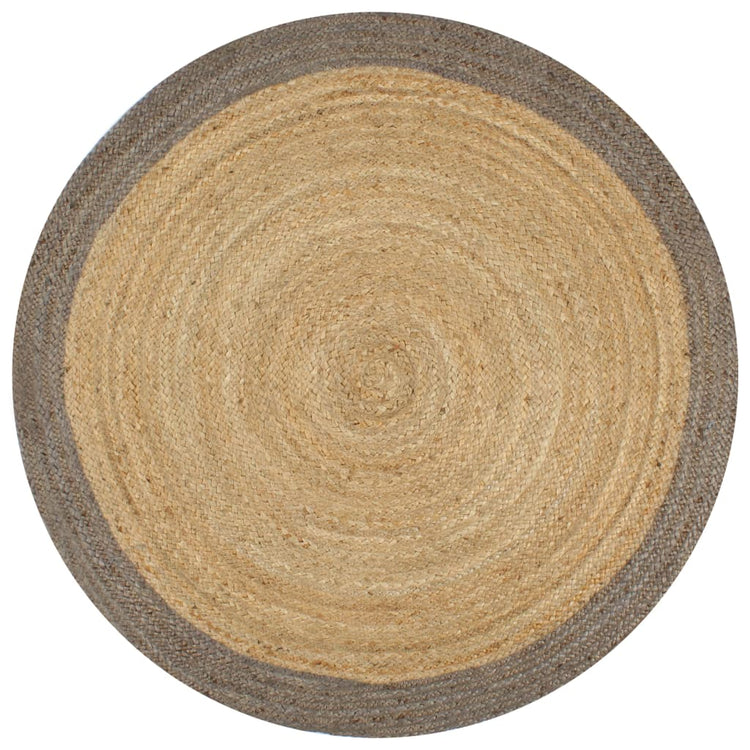 Vidaxl Teppich handgefertigt mit grauem Rand 90 cm Jute