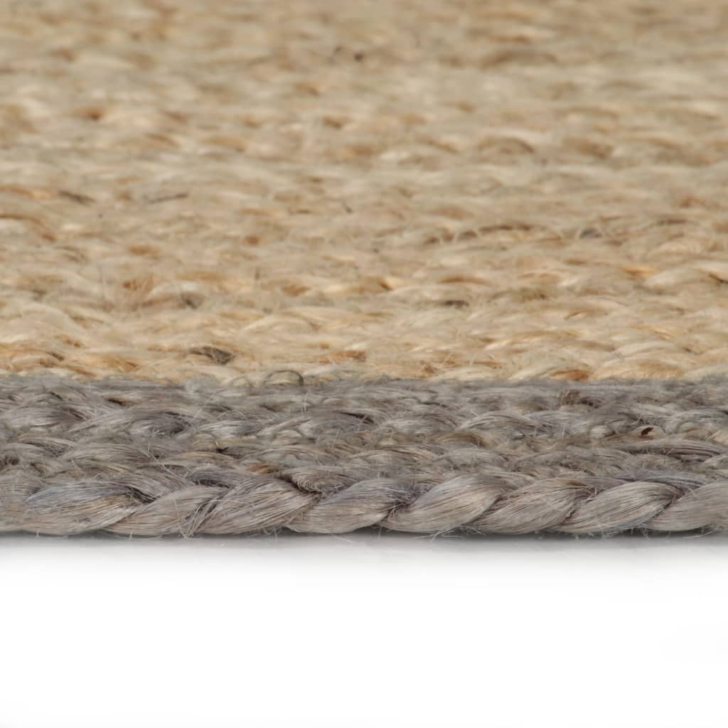 Vidaxl Teppich handgefertigt mit grauem Rand 90 cm Jute