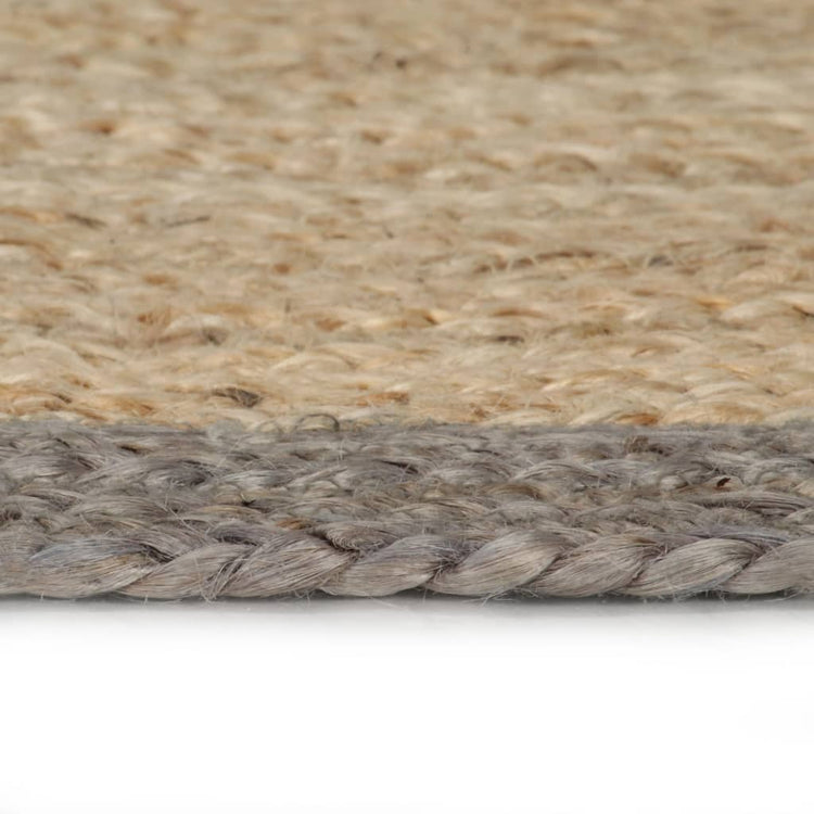Vidaxl Teppich handgefertigt mit grauem Rand 90 cm Jute
