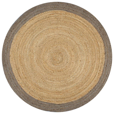 Vidaxl Teppich handgefertigt mit grauer Kante 150 cm Jute