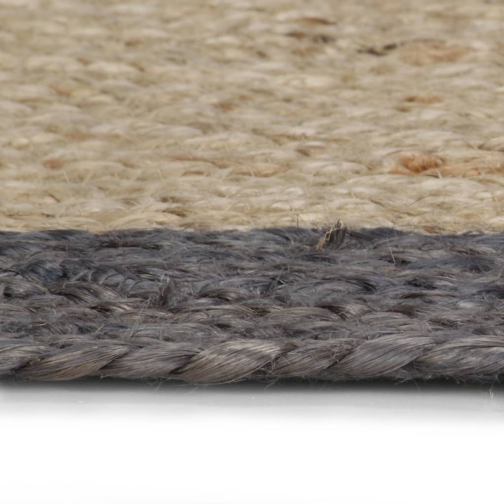Vidaxl Teppich handgefertigt mit dunkelgrauem Rand 90 cm Jute