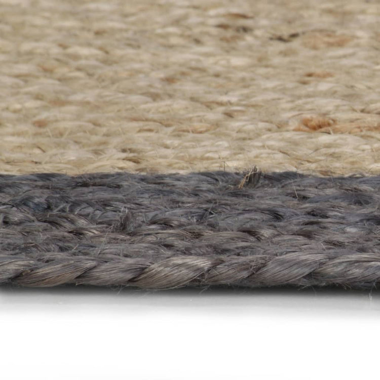 Vidaxl Teppich handgefertigt mit dunkelgrauem Rand 90 cm Jute