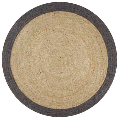Vidaxl Teppich handgefertigt mit dunkelgrauem Rand 150 cm Jute