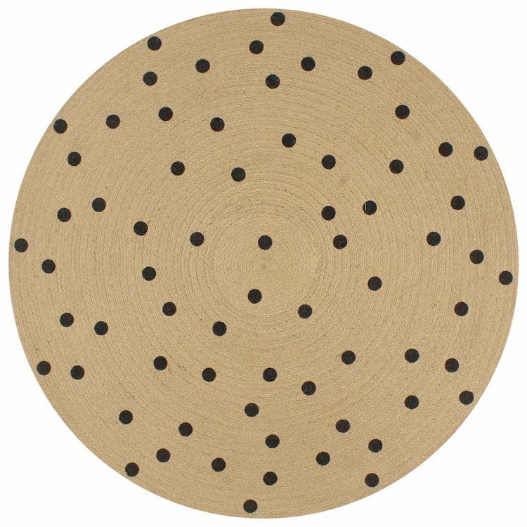 Vidaxl Teppich handgefertigt mit Print Polkadot 90 cm Jute