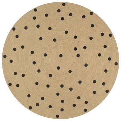 Vidaxl Teppich handgefertigt mit Print Polkadot 150 cm Jute