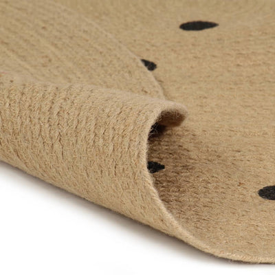 Vidaxl Teppich handgefertigt mit Print Polkadot 150 cm Jute