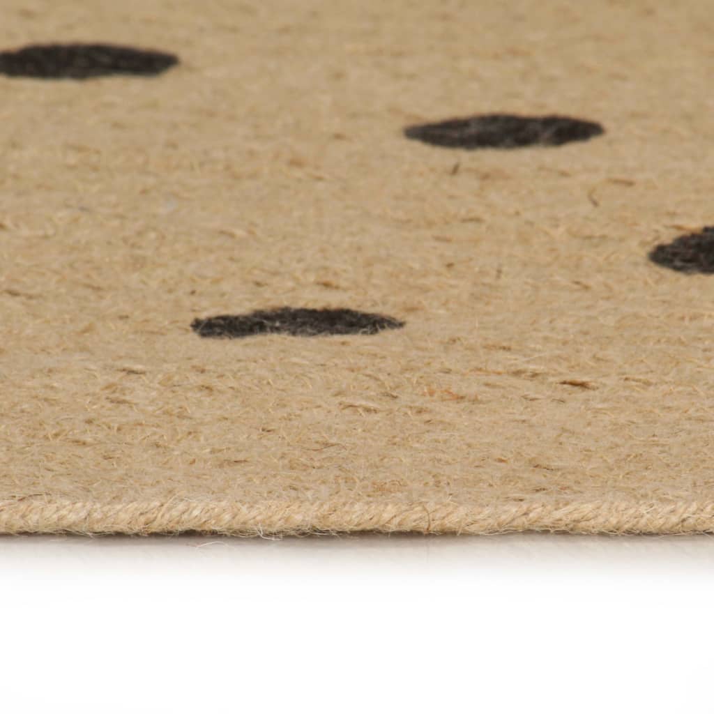 Vidaxl Teppich handgefertigt mit Print Polkadot 150 cm Jute