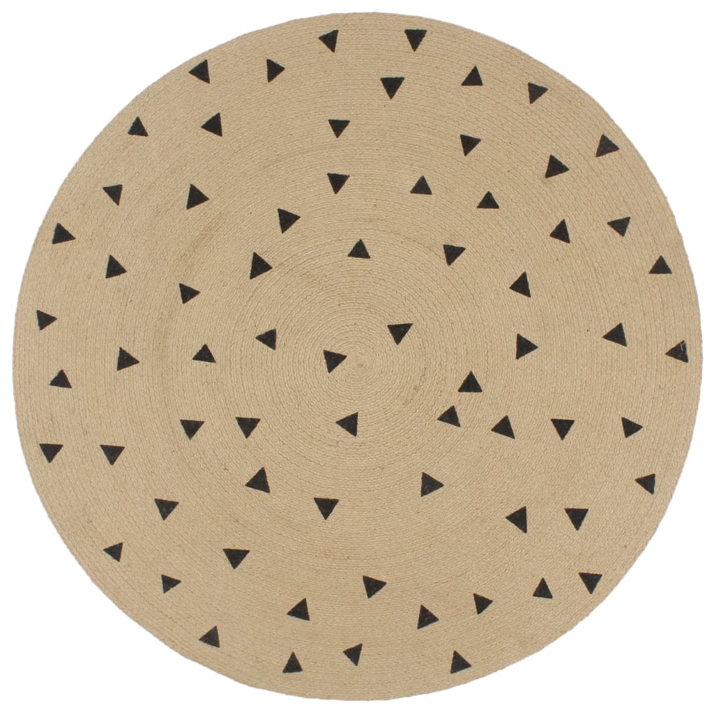 Vidaxl Teppich handgefertigt mit Dreiecksdruck 90 cm Jute