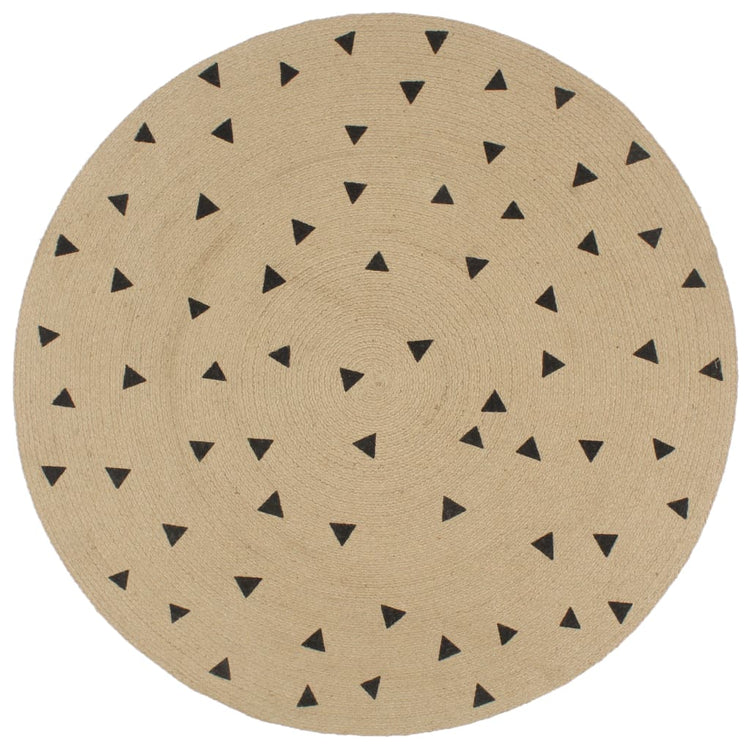 Vidaxl Teppich handgefertigt mit Dreiecksdruck 90 cm Jute