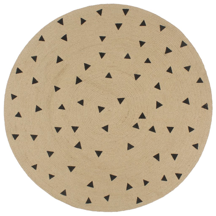 Vidaxl Teppich handgefertigt mit Triangle -Druck 120 cm Jute