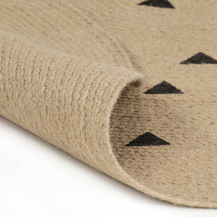 Vidaxl Teppich handgefertigt mit Triangle -Druck 120 cm Jute