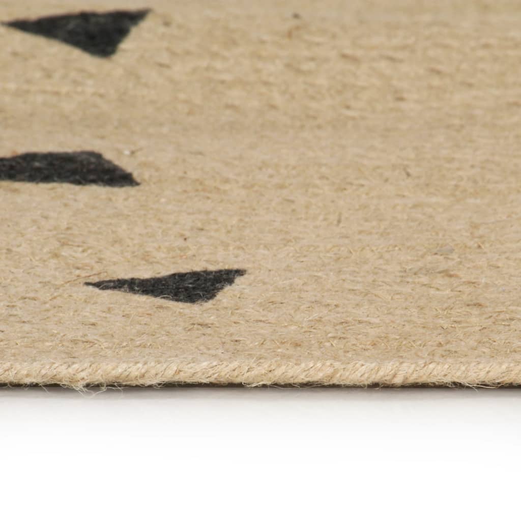 Vidaxl Teppich handgefertigt mit Triangle -Druck 120 cm Jute