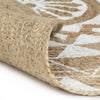 Vidaxl Teppich handgefertigt mit weißem Druck 120 cm Jute
