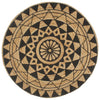 Vidaxl Teppich handgefertigt mit schwarzem Druck 90 cm Jute