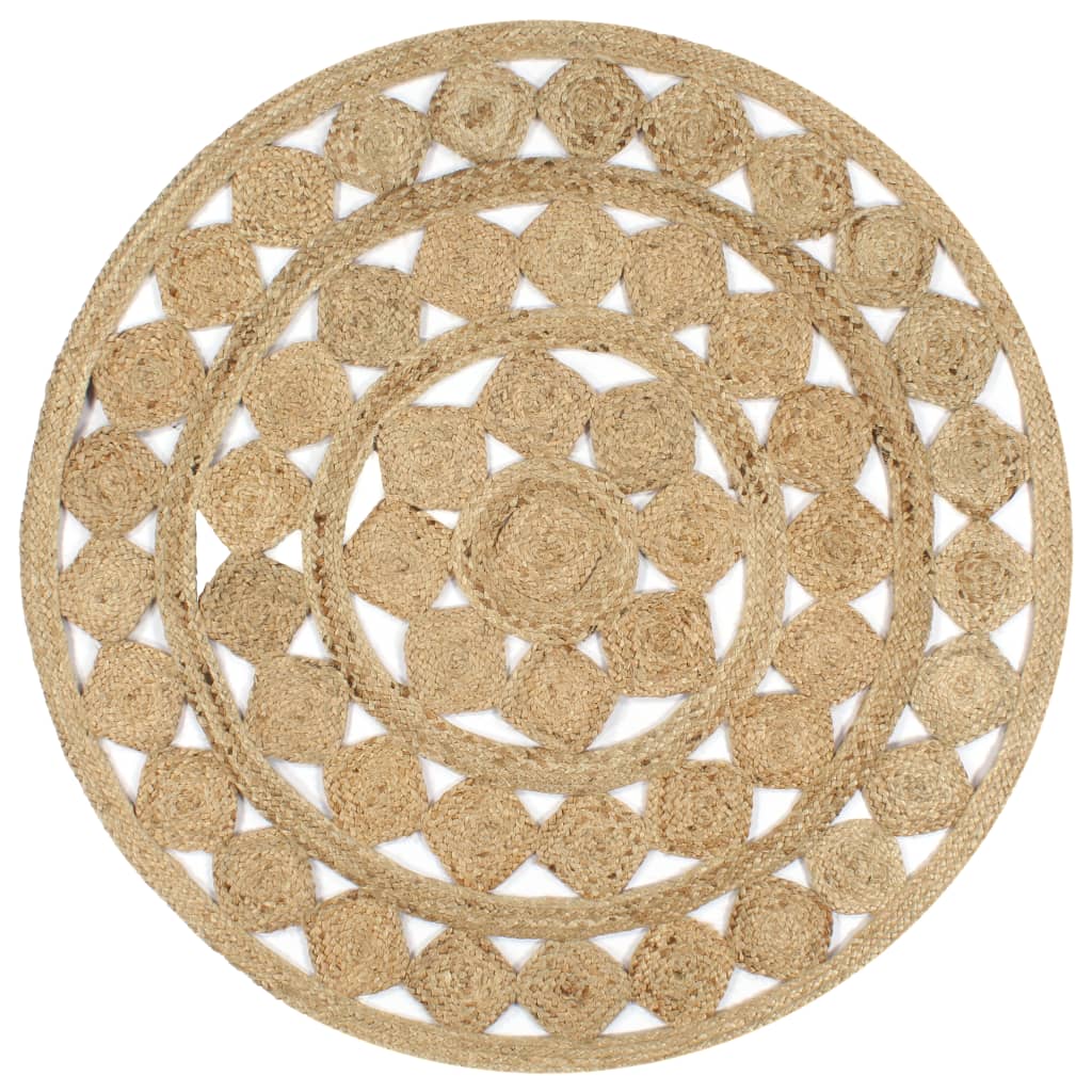 Vidaxl Teppich handgefertigt 120 cm geflochtener Jute