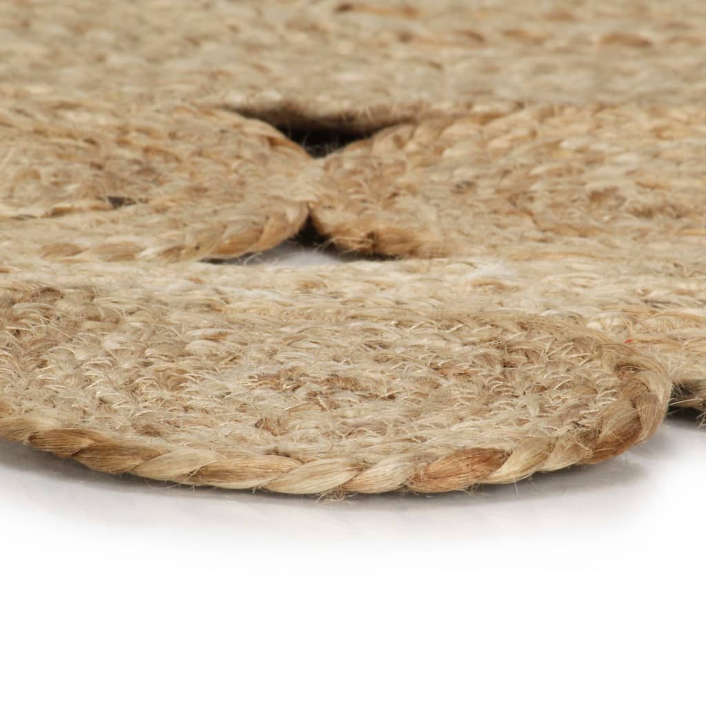Vidaxl Teppich handgefertigt 90 cm geflochtener Jute