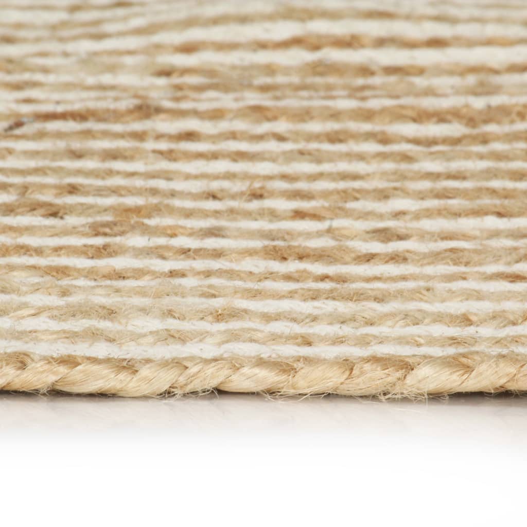 Vidaxl Teppich handgefertigt mit Spiraldesign 120 cm Jute Weiß