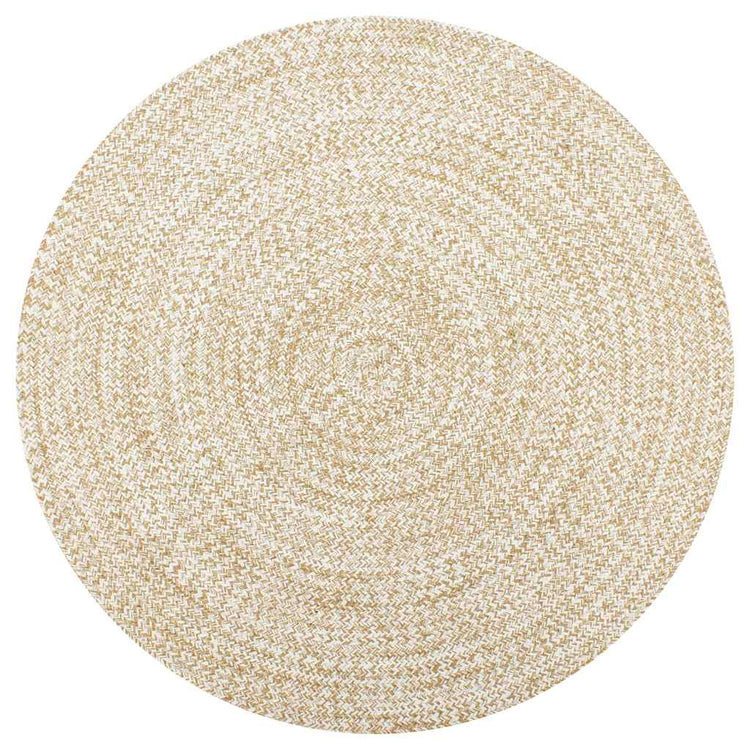 Vidaxl Teppich handgefertigt 120 cm Jute Weiß und Natur