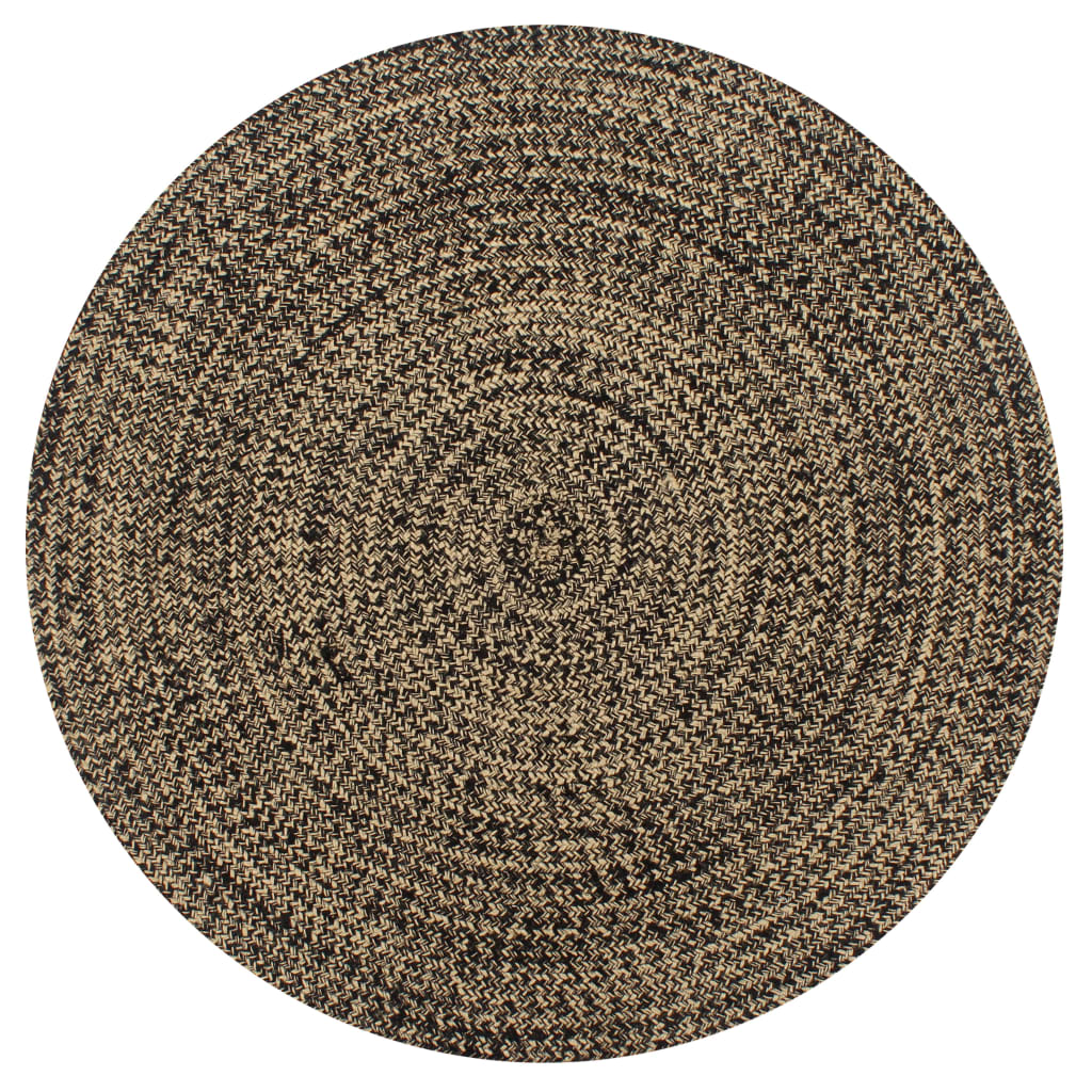 Vidaxl Teppich handgefertigt 120 cm Jute Schwarz und Natur
