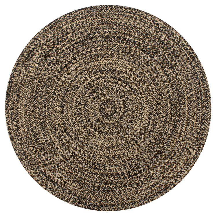 Vidaxl Teppich handgefertigt 120 cm Jute Schwarz und Natur