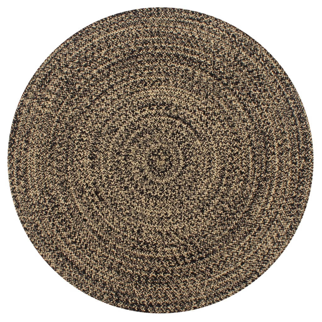 Vidaxl Teppich handgefertigt 150 cm Jute Schwarz und Natur