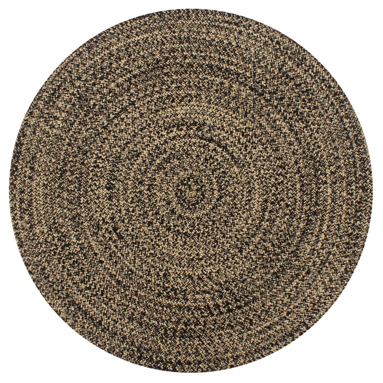 Vidaxl Teppich handgefertigt 150 cm Jute Schwarz und Natur