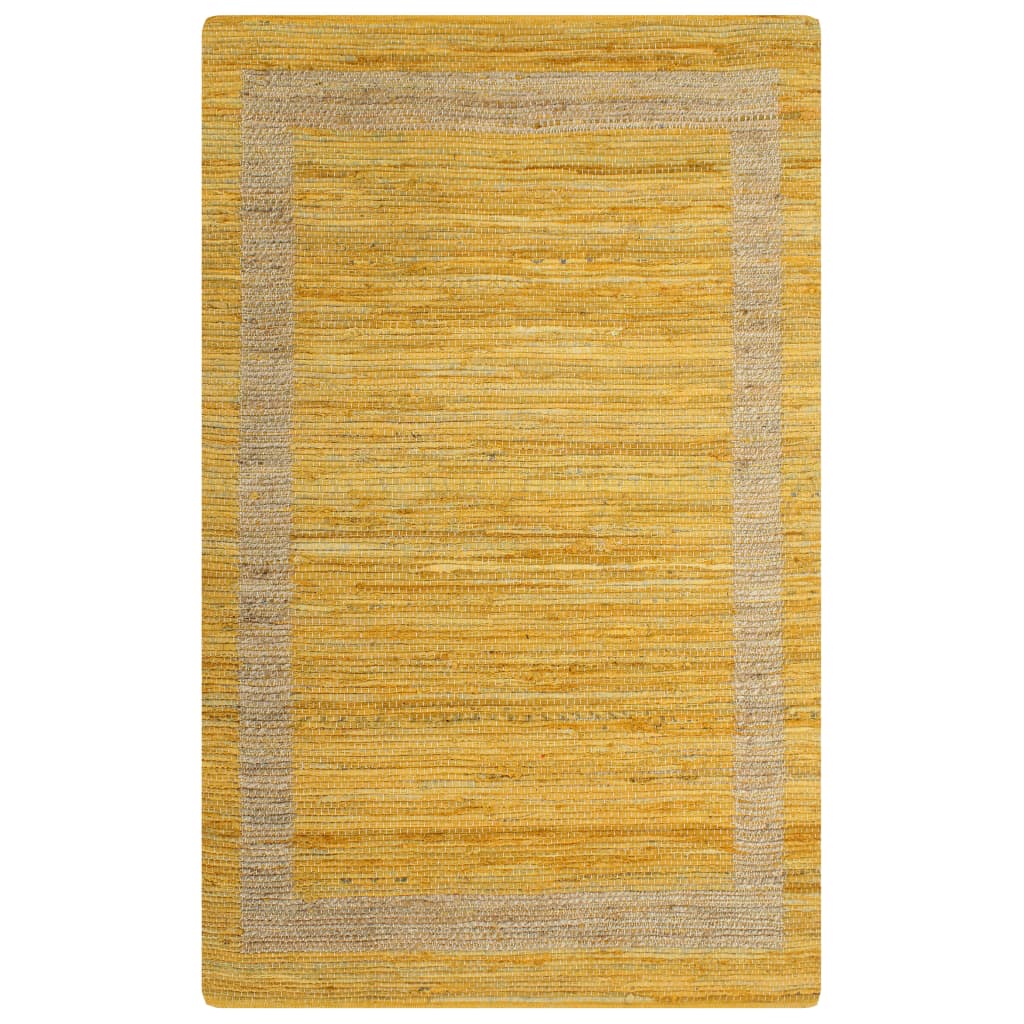 Vidaxl Teppich handgefertigt 80x160 cm Jute Gelb