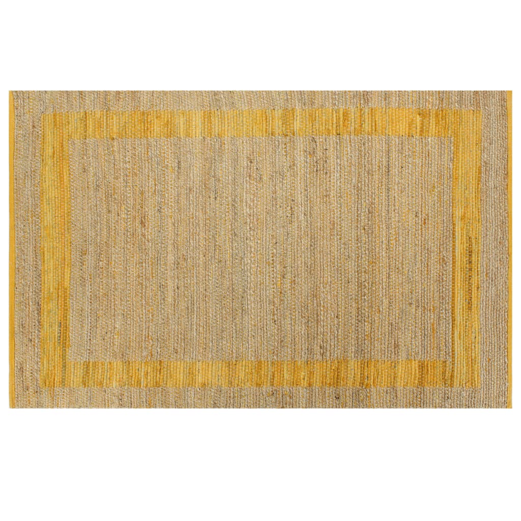 Vidaxl Teppich handgefertigt 80x160 cm Jute Gelb