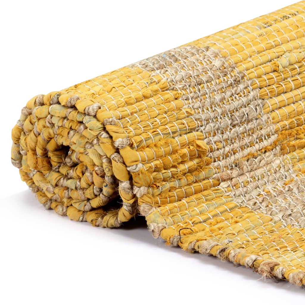 Vidaxl Teppich handgefertigt 80x160 cm Jute Gelb