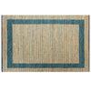 Vidaxl Teppich handgefertigt 80x160 cm Jute Blau