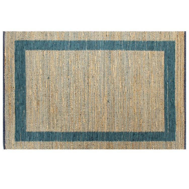 Vidaxl Teppich handgefertigt 80x160 cm Jute Blau