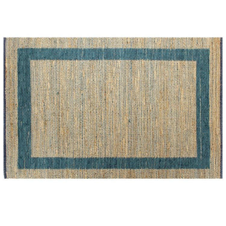 Vidaxl Teppich handgefertigt 120x180 cm Jute Blau