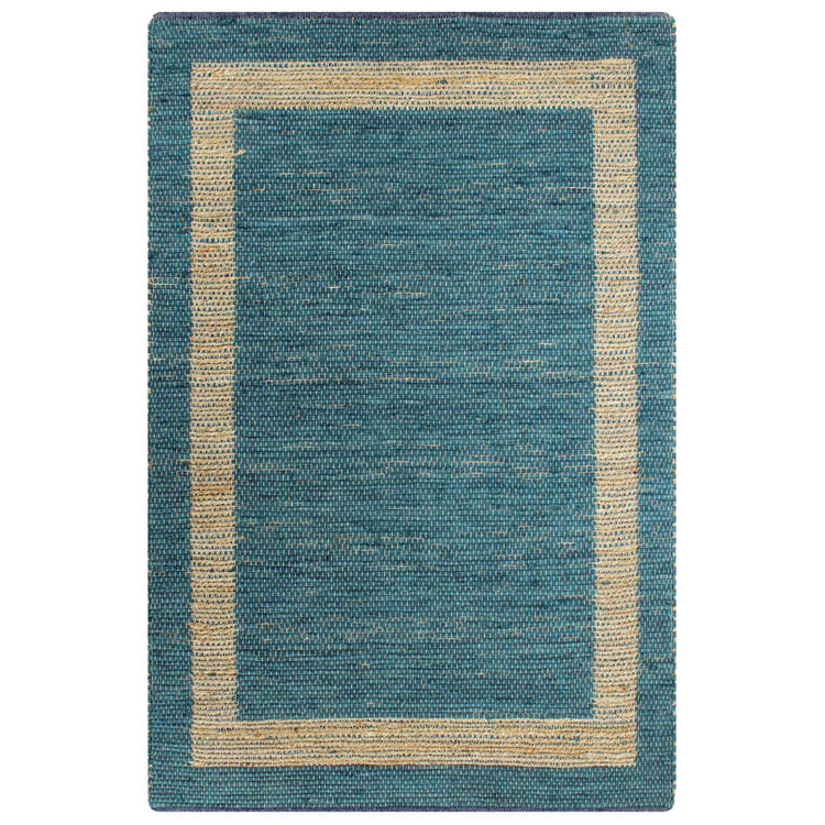Vidaxl Teppich handgefertigt 160x230 cm Jute Blau